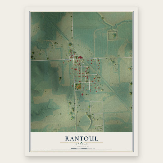 Rantoul, Kansas map print, the full design