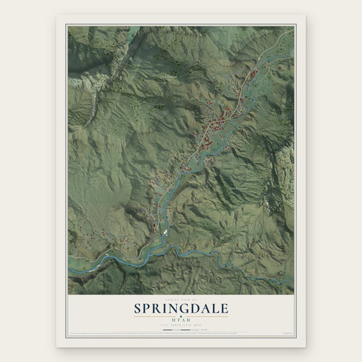 Springdale, Utah map print, the full design