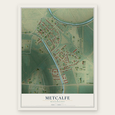 Metcalfe, Mississippi map print, the full design