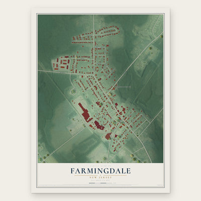 Farmingdale, New Jersey map print, the full design