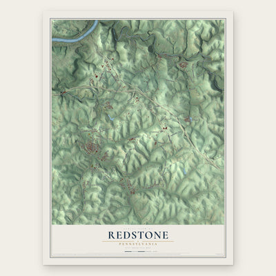 Redstone, Pennsylvania map print, the full design