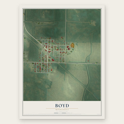 Boyd, Minnesota map print, the full design