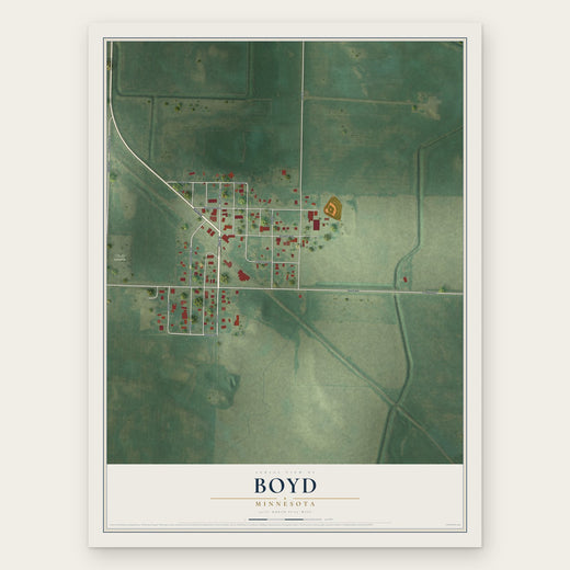 Boyd, Minnesota map print, the full design