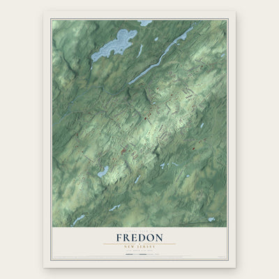 Fredon, New Jersey map print, the full design