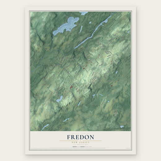 Fredon, New Jersey map print, the full design