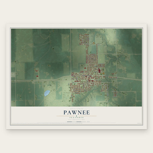 Pawnee, Illinois map print, the full design
