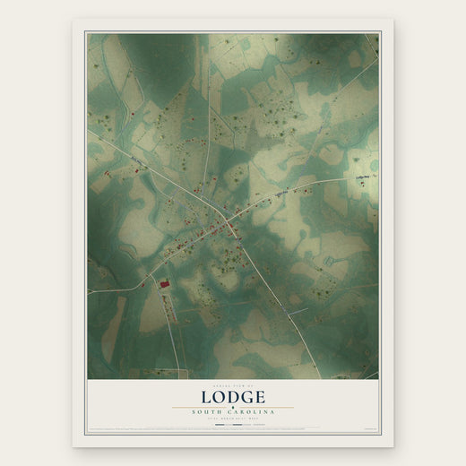 Lodge, South Carolina map print, the full design