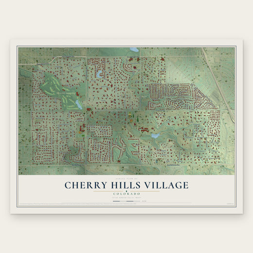 Cherry Hills Village, Colorado map print, the full design