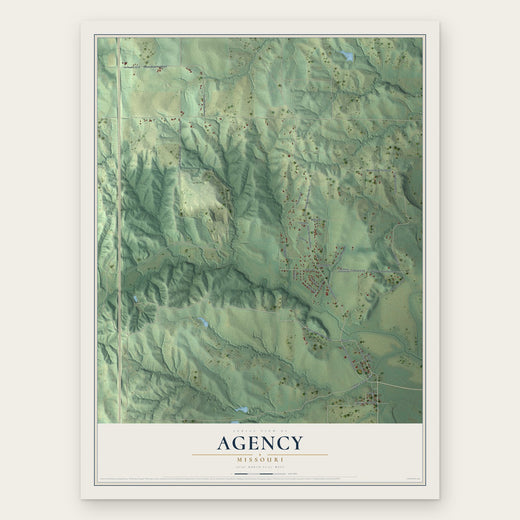 Agency, Missouri map print, the full design