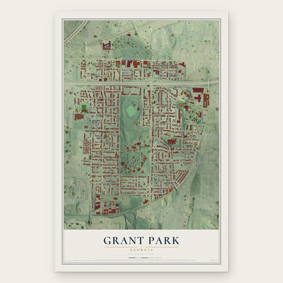 Grant Park, Georgia map print, the full design