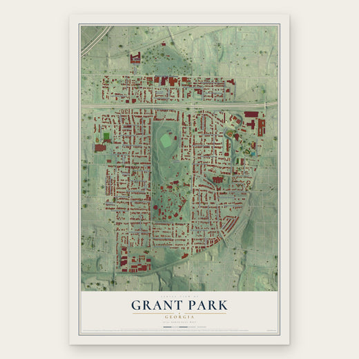 Grant Park, Georgia map print, the full design