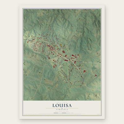 Louisa, Virginia map print, the full design