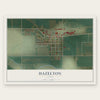 Hazelton, Idaho map print, the full design