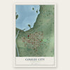 Coulee City, Washington map print, the full design