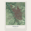 Spokane, Washington map print, the full design