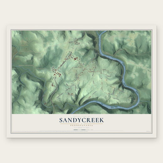 Sandycreek, Pennsylvania map print, the full design