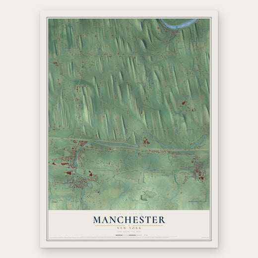 Manchester, New York map print, the full design