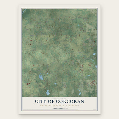 Corcoran, Minnesota map print, the full design