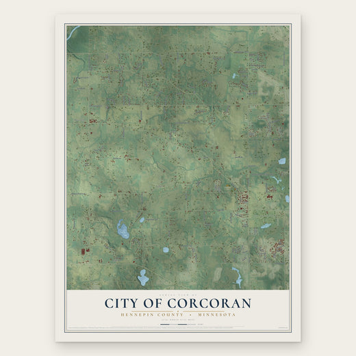 Corcoran, Minnesota map print, the full design