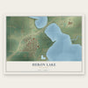Heron Lake, Minnesota map print, the full design