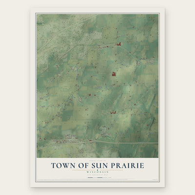 Town of Sun Prairie, Wisconsin map print, the full design