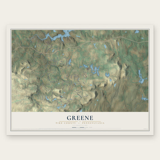 Greene, Pike County, Pennsylvania map print, the full design