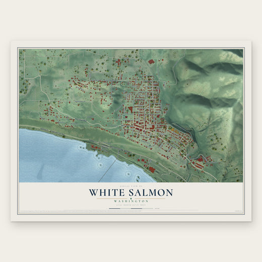 White Salmon, Washington map print, the full design