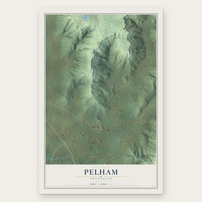 Pelham, Tennessee map print, the full design
