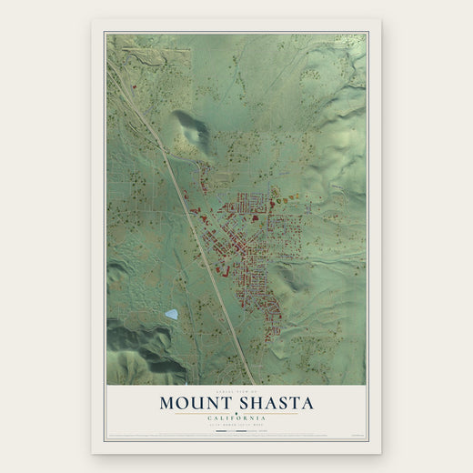 Mount Shasta, California map print, the full design