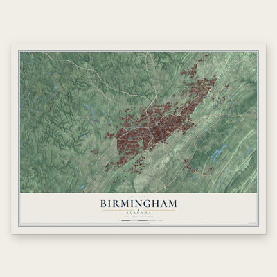 Birmingham, Alabama map print, the full design