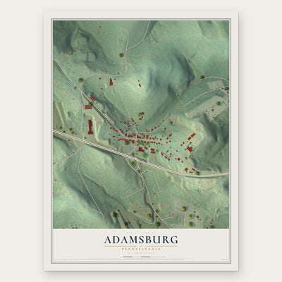 Adamsburg, Pennsylvania map print, the full design