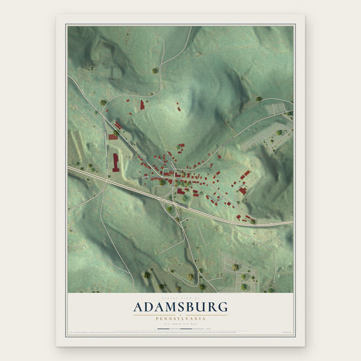 Adamsburg, Pennsylvania map print, the full design