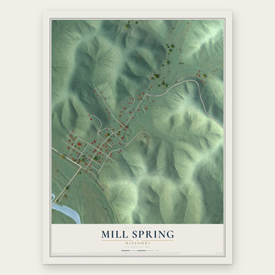 Mill Spring, Missouri map print, the full design
