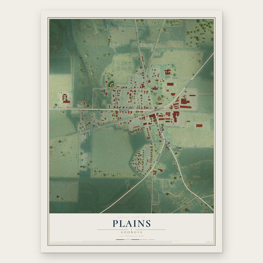 Plains, Georgia map print, the full design