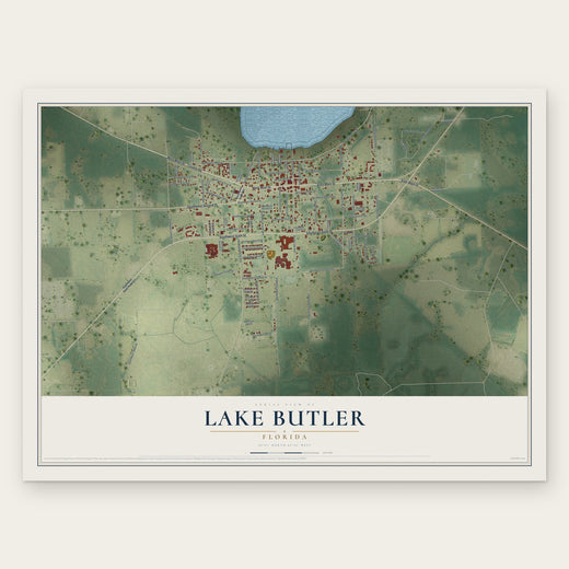 Lake Butler, Florida map print, the full design