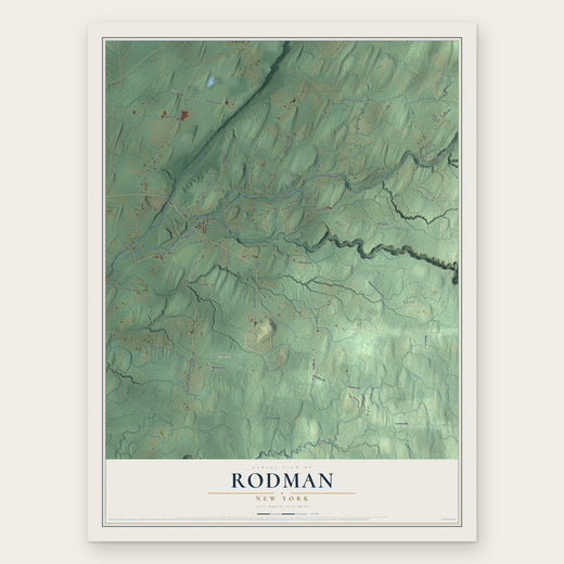 Rodman, New York map print, the full design