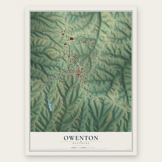 Owenton, Kentucky map print, the full design