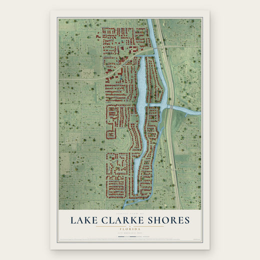 Lake Clarke Shores, Florida map print, the full design