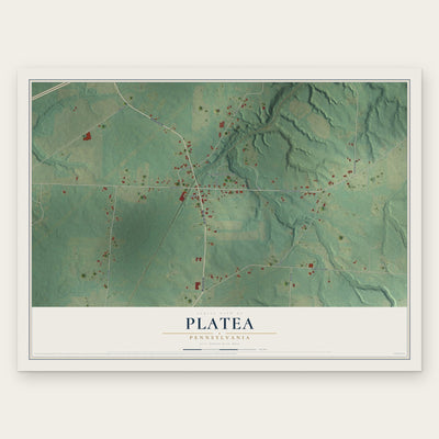 Platea, Pennsylvania map print, the full design