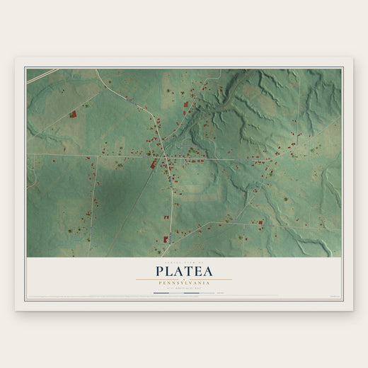 Platea, Pennsylvania map print, the full design
