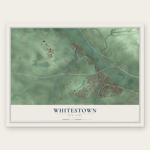 Whitestown, New York map print, the full design