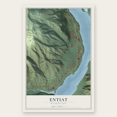 Entiat, Washington map print, the full design