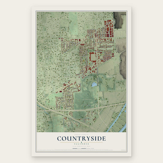 Countryside, Illinois map print, the full design