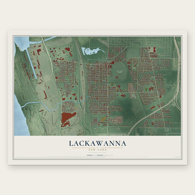 Lackawanna, New York map print, the full design