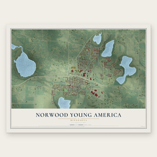 Norwood Young America, Minnesota map print, the full design