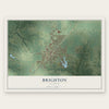 Brighton, Illinois map print, the full design