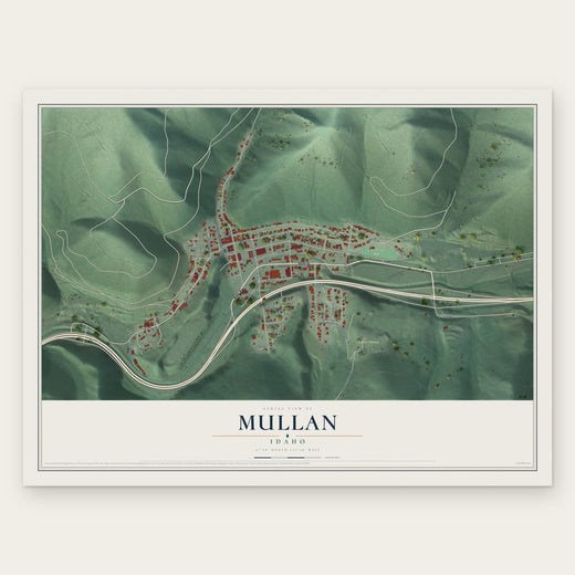 Mullan, Idaho map print, the full design