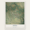 Dodge, North Dakota map print, the full design