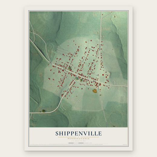 Shippenville, Pennsylvania map print, the full design