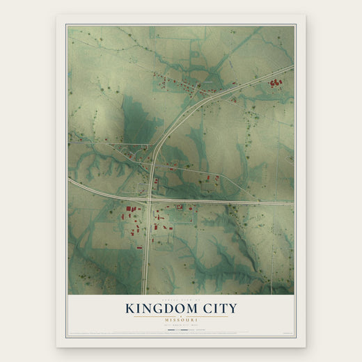 Kingdom City, Missouri map print, the full design